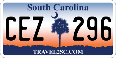 SC license plate CEZ296
