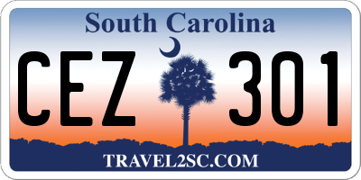 SC license plate CEZ301