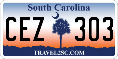 SC license plate CEZ303