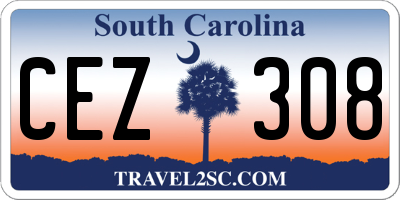 SC license plate CEZ308