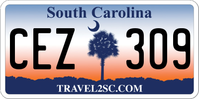SC license plate CEZ309