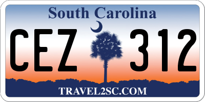 SC license plate CEZ312
