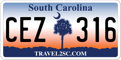 SC license plate CEZ316