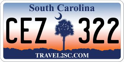 SC license plate CEZ322