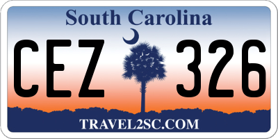 SC license plate CEZ326
