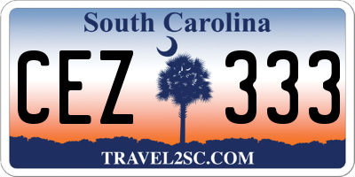 SC license plate CEZ333