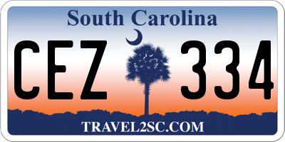 SC license plate CEZ334