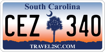 SC license plate CEZ340