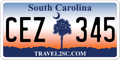SC license plate CEZ345