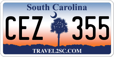 SC license plate CEZ355