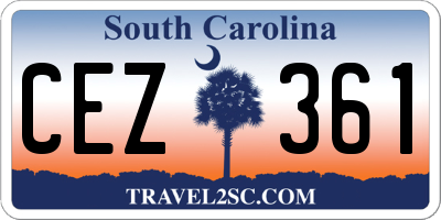 SC license plate CEZ361