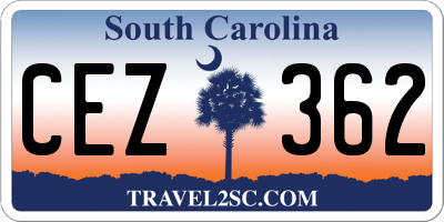 SC license plate CEZ362