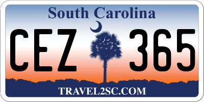 SC license plate CEZ365