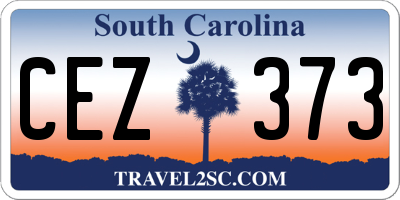 SC license plate CEZ373