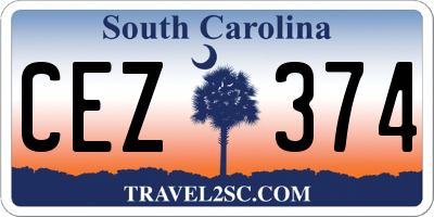 SC license plate CEZ374