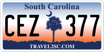 SC license plate CEZ377