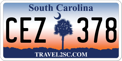 SC license plate CEZ378