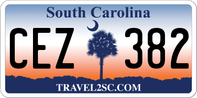 SC license plate CEZ382