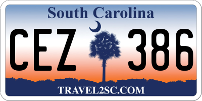 SC license plate CEZ386