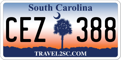 SC license plate CEZ388