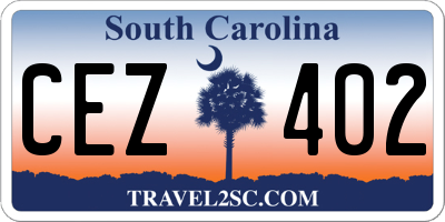 SC license plate CEZ402