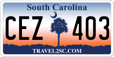 SC license plate CEZ403