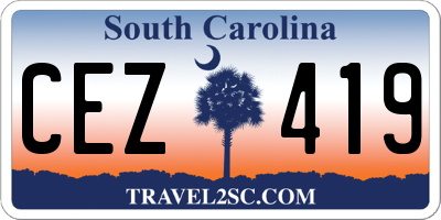 SC license plate CEZ419