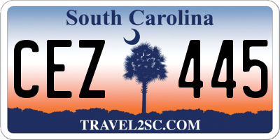 SC license plate CEZ445