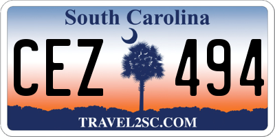 SC license plate CEZ494