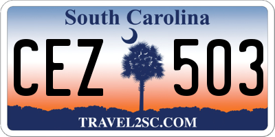 SC license plate CEZ503