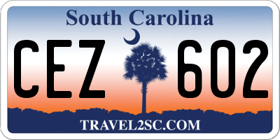 SC license plate CEZ602