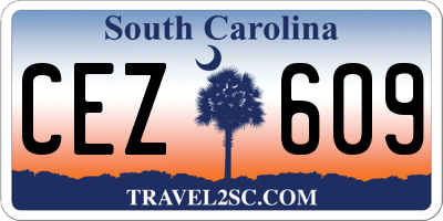 SC license plate CEZ609