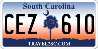 SC license plate CEZ610