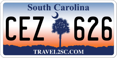 SC license plate CEZ626