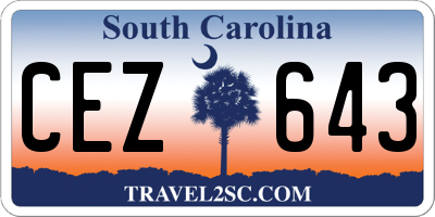 SC license plate CEZ643