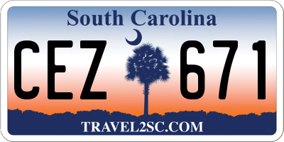 SC license plate CEZ671