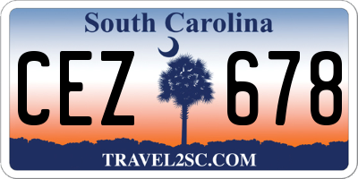 SC license plate CEZ678