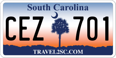 SC license plate CEZ701