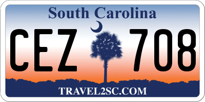 SC license plate CEZ708