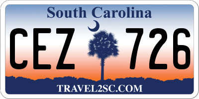 SC license plate CEZ726