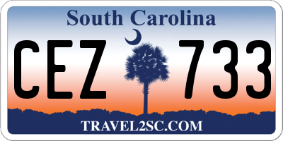 SC license plate CEZ733