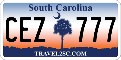 SC license plate CEZ777