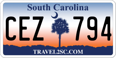 SC license plate CEZ794