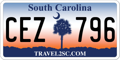 SC license plate CEZ796