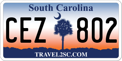 SC license plate CEZ802