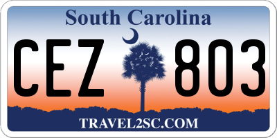 SC license plate CEZ803