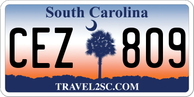 SC license plate CEZ809