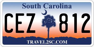 SC license plate CEZ812