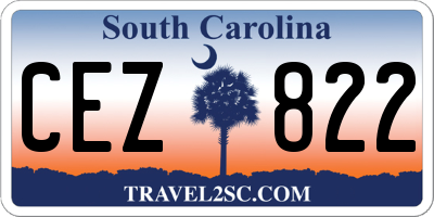 SC license plate CEZ822