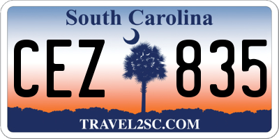 SC license plate CEZ835